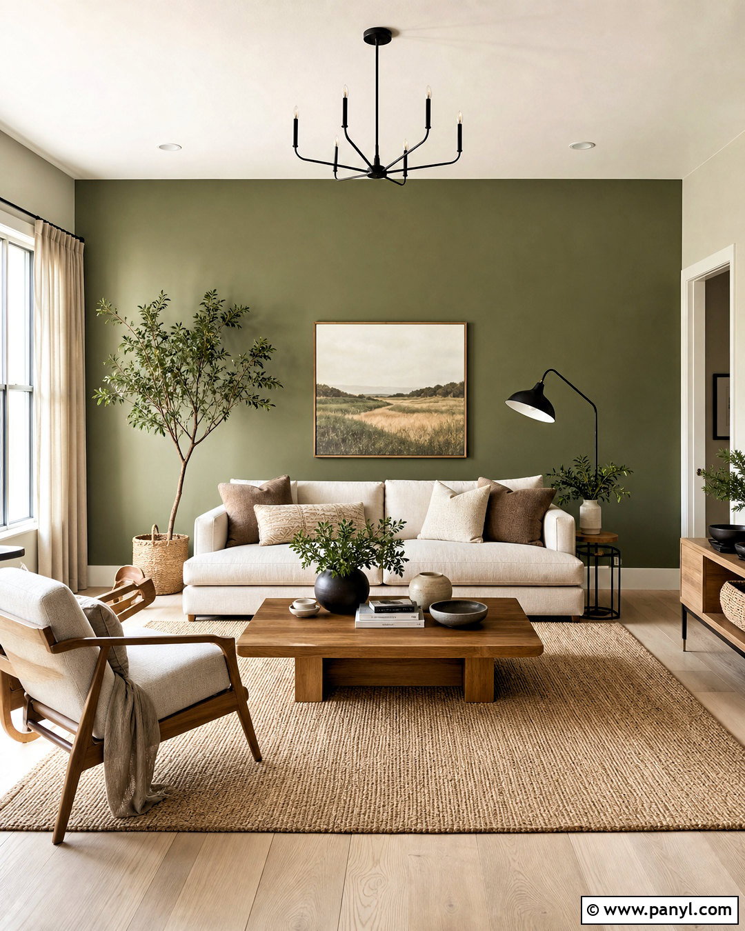Sage Green Feature Wall Living Room - 20 green feature wall ideas