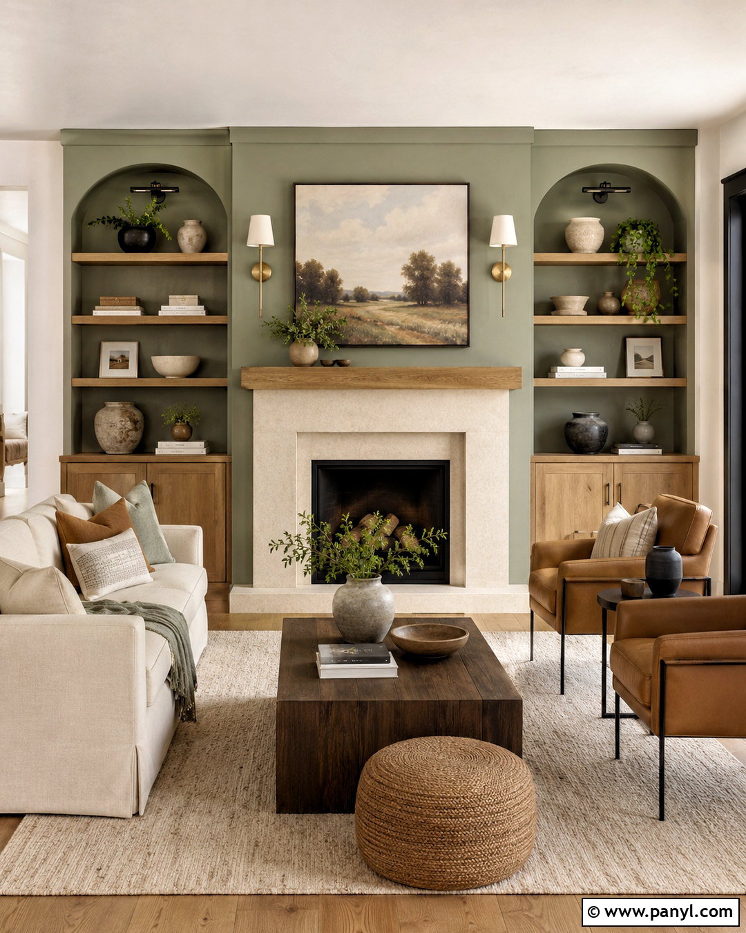 Sage Green Fireplace Accent Wall - 40 Sage Green Accent Wall Ideas