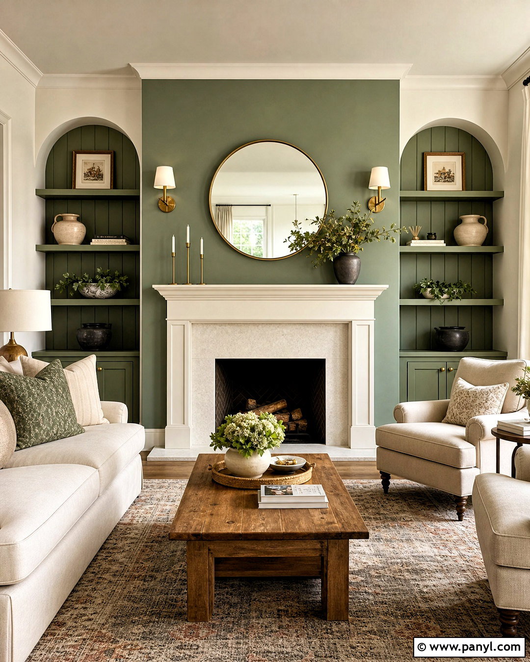 Sage Green Fireplace Accent Wall - 20 sage green accent wall living room ideas