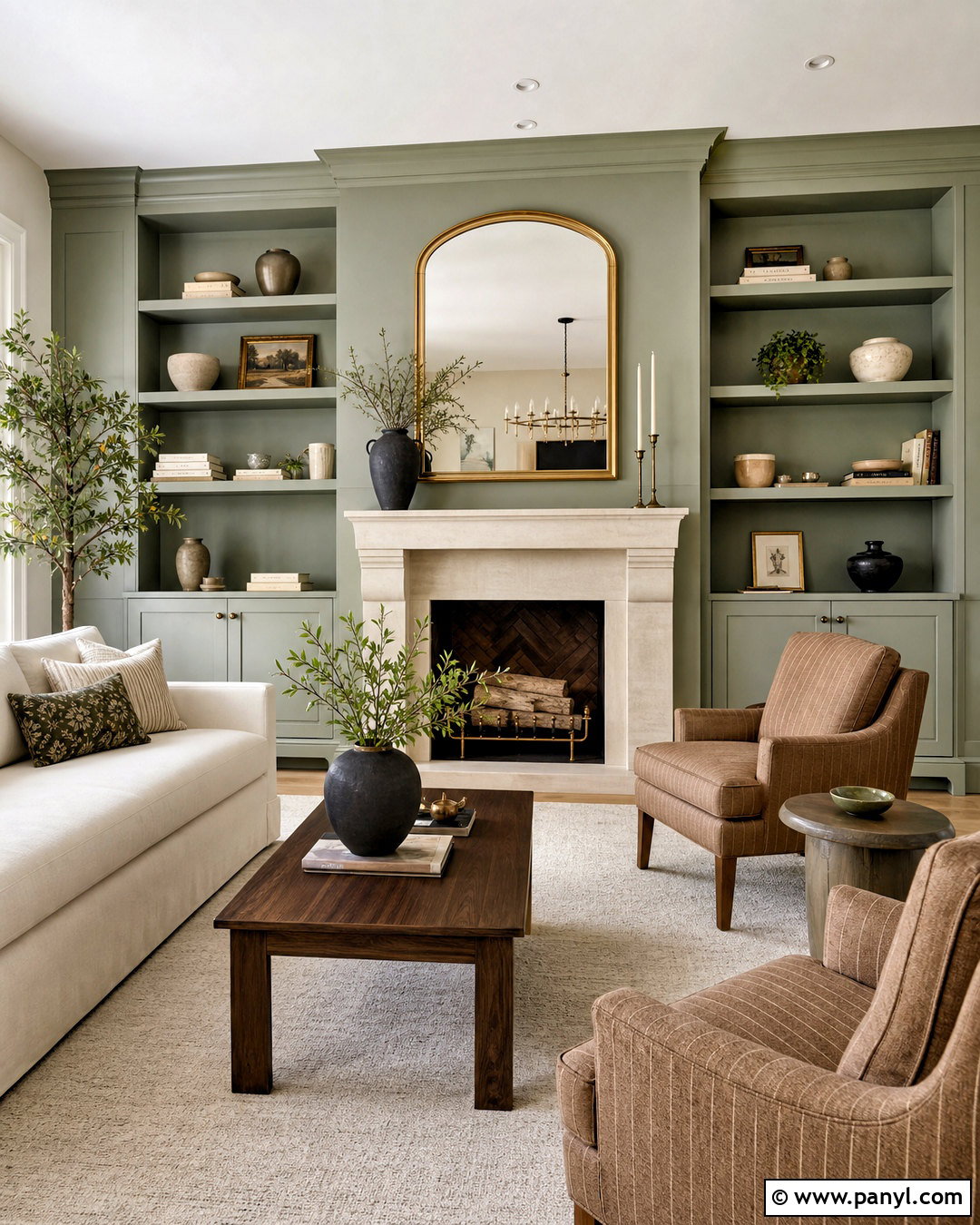 Sage Green Fireplace Feature Wall - 20 sage green feature wall ideas