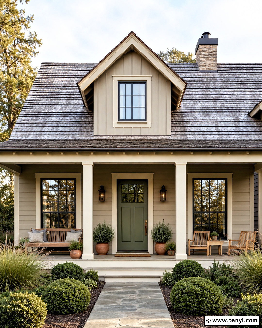 Sage Green Front Door - 20 door colors for gray house ideas