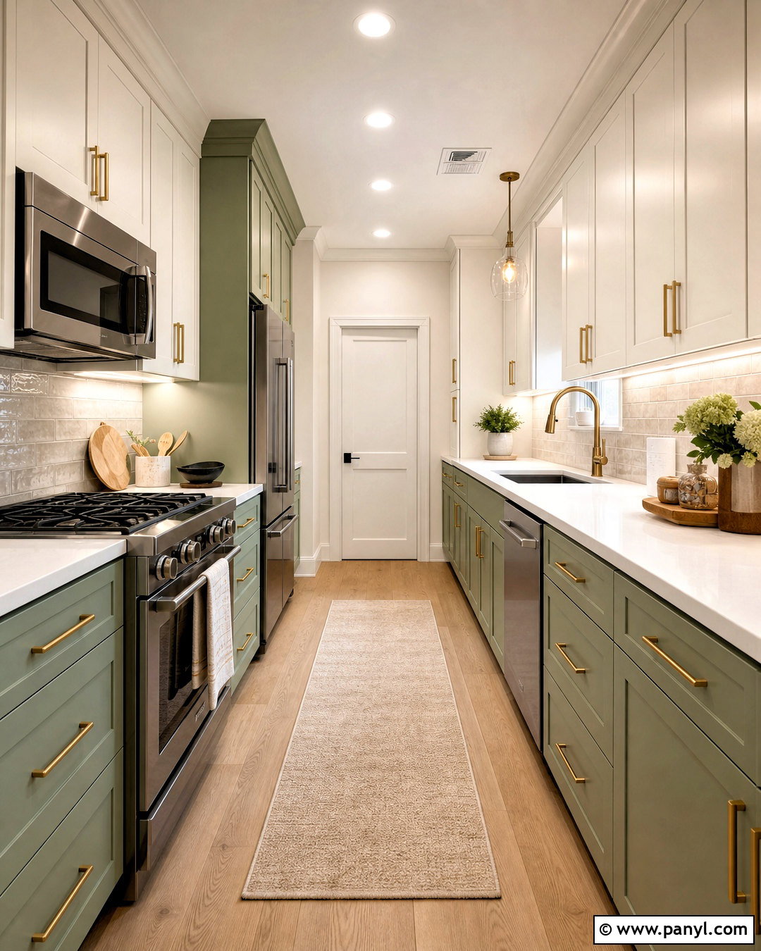 Sage Green Galley Kitchen - 20 sage green kitchen ideas