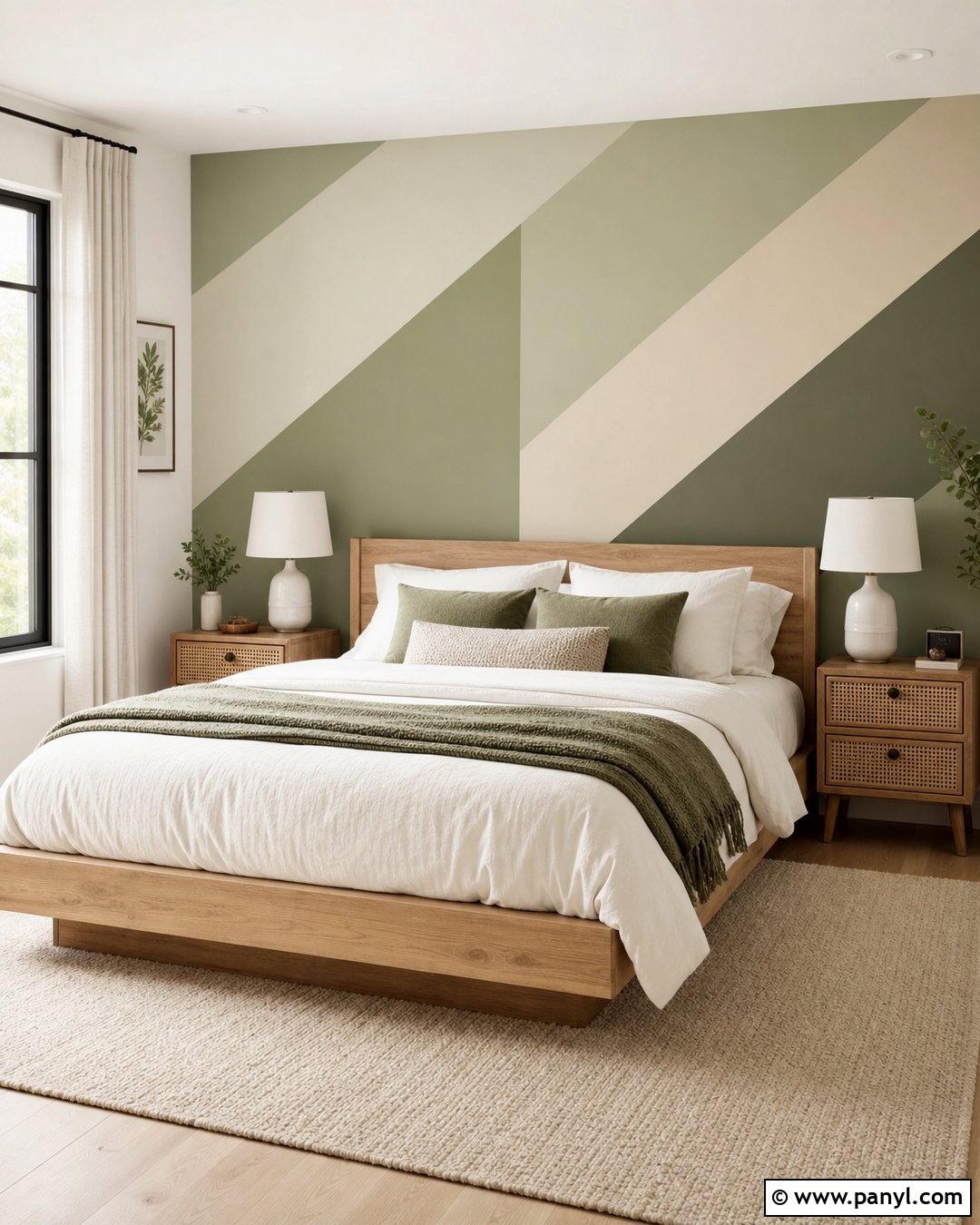Sage Green Geometric Wall Pattern - 35 geometric wall paint patterns