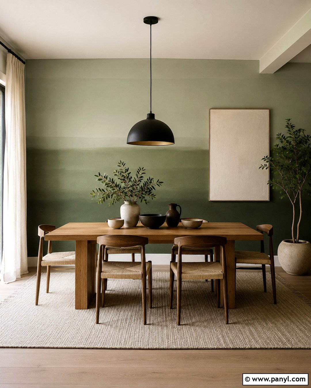 Sage Green Gradient Wall Dining Room - 20 Color Gradient Wall Ideas