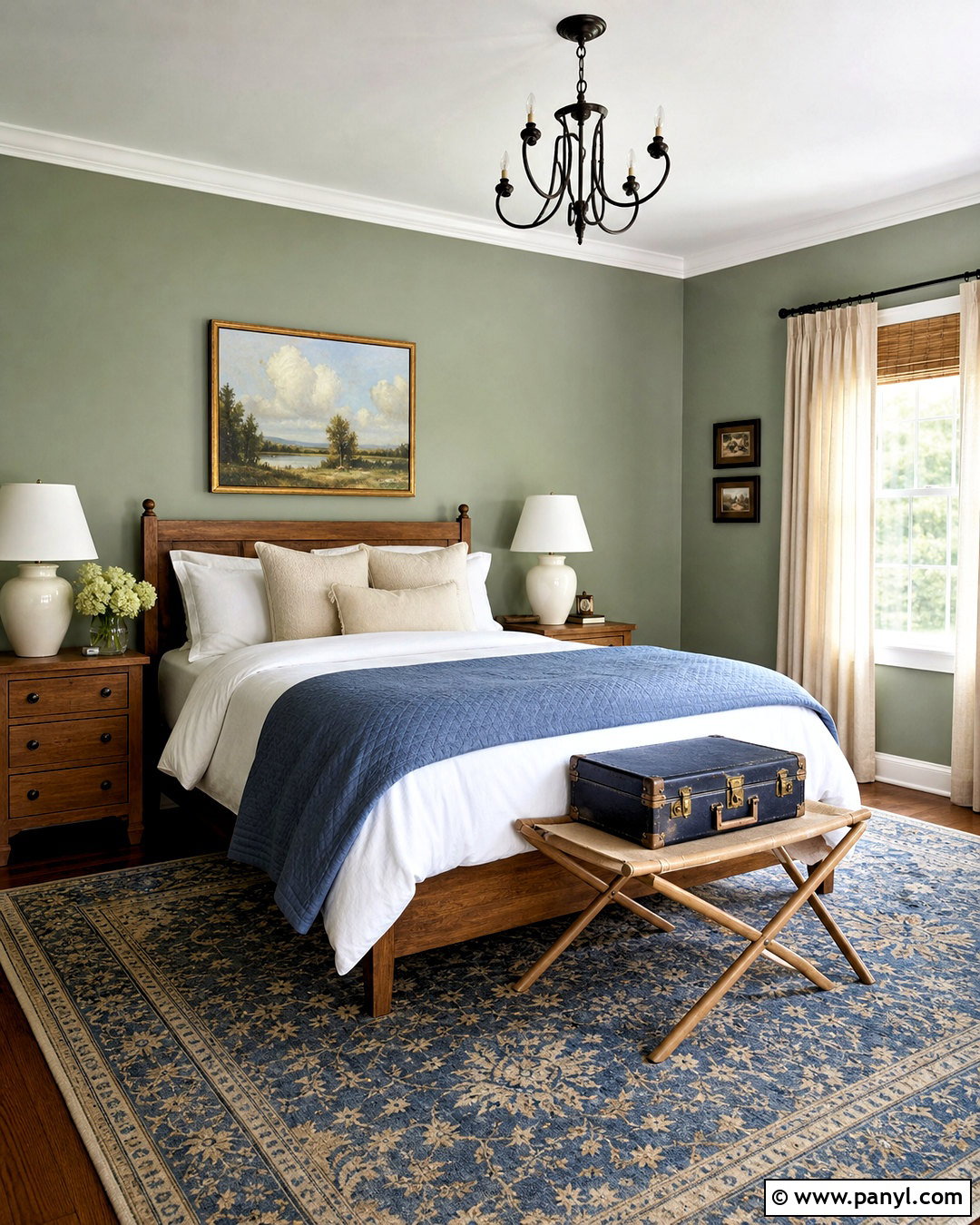 Sage Green Guest Room Walls With Blue Accents - 20 sage green wall paint ideas