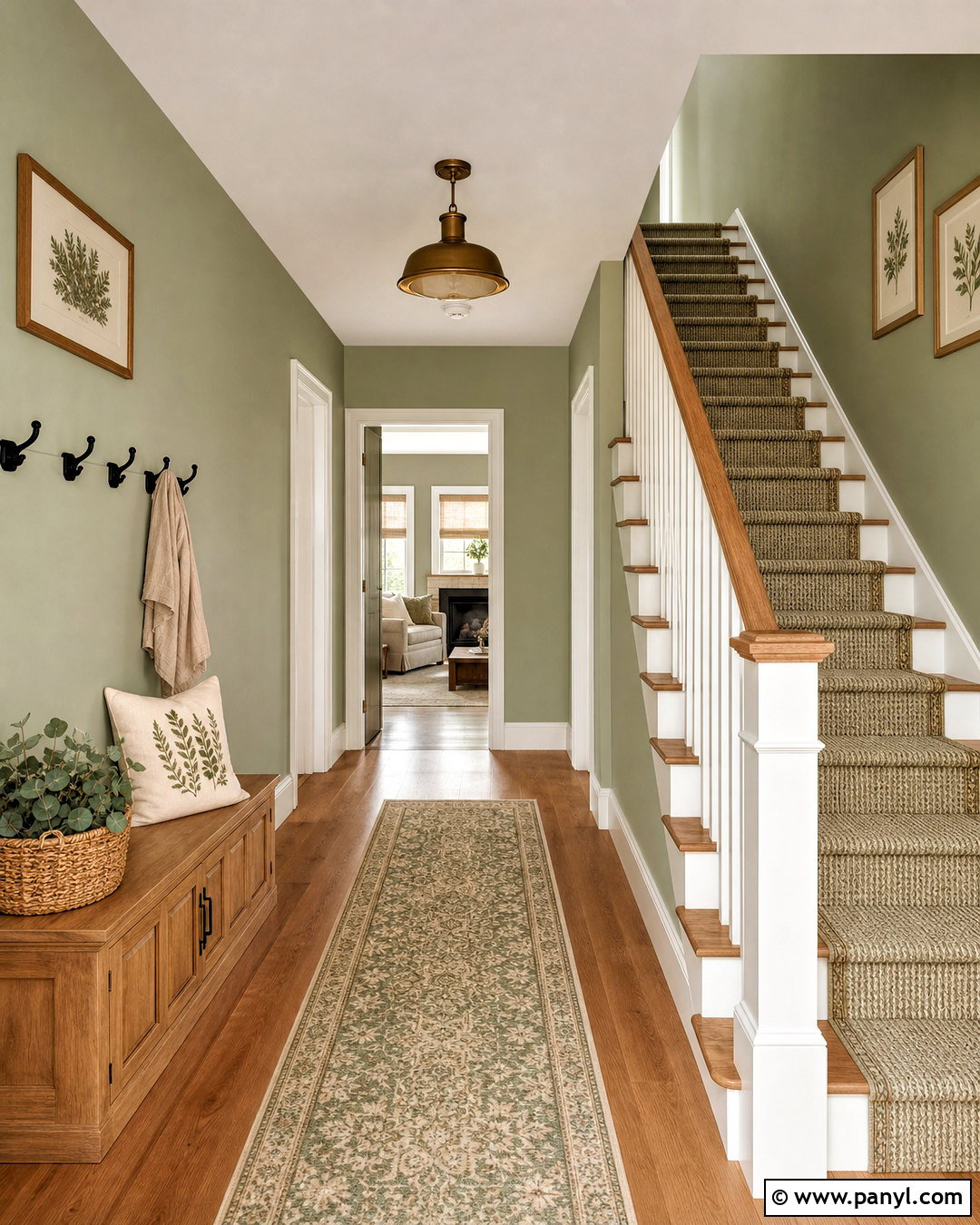Sage Green Hallway - 20 hallway colour schemes