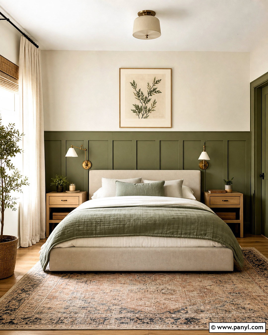 Sage Green High Wainscoting Bedroom - 20 high wainscoting ideas