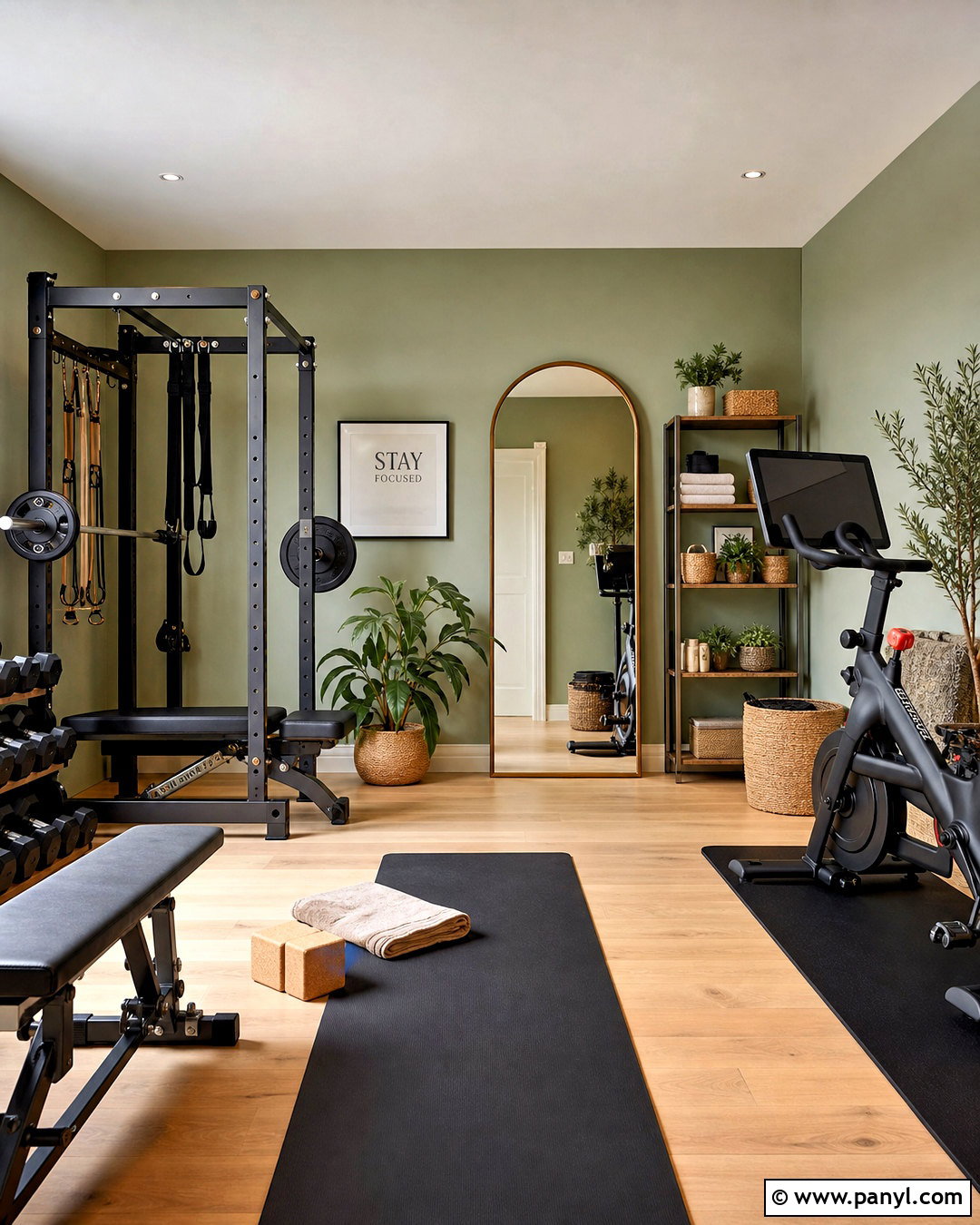 Sage Green Home Gym - 20 home gym colors paint ideas