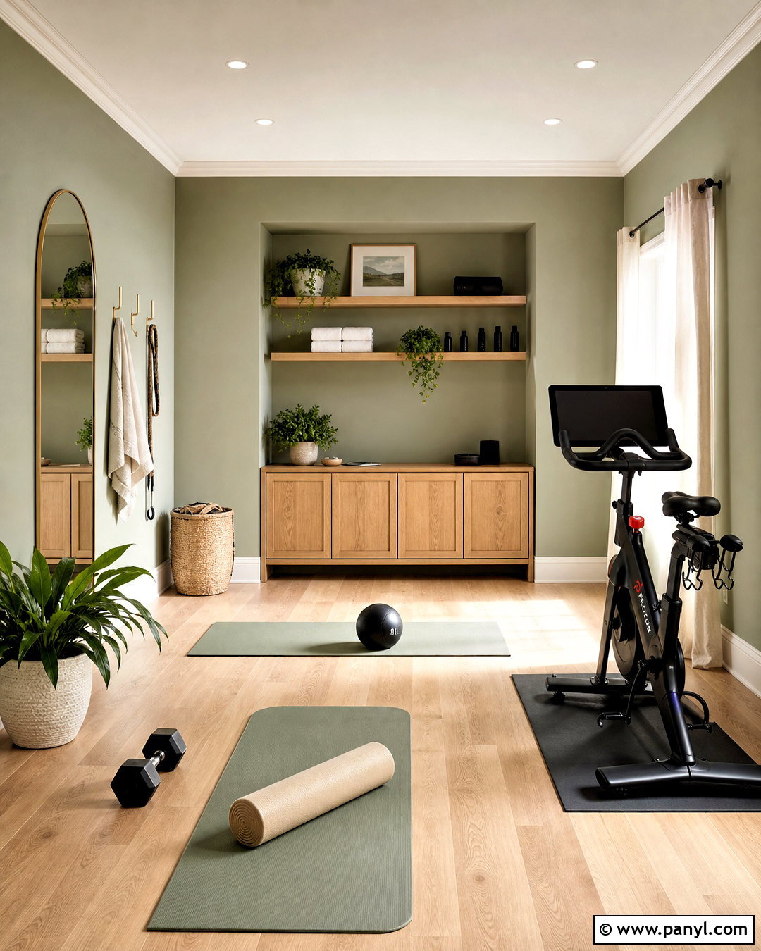 Sage Green Home Gym - 20 gym colors ideas
