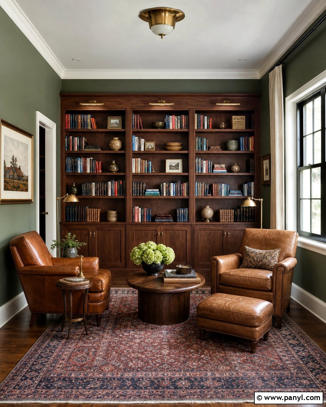 Sage Green Home Library - 50 sage green walls