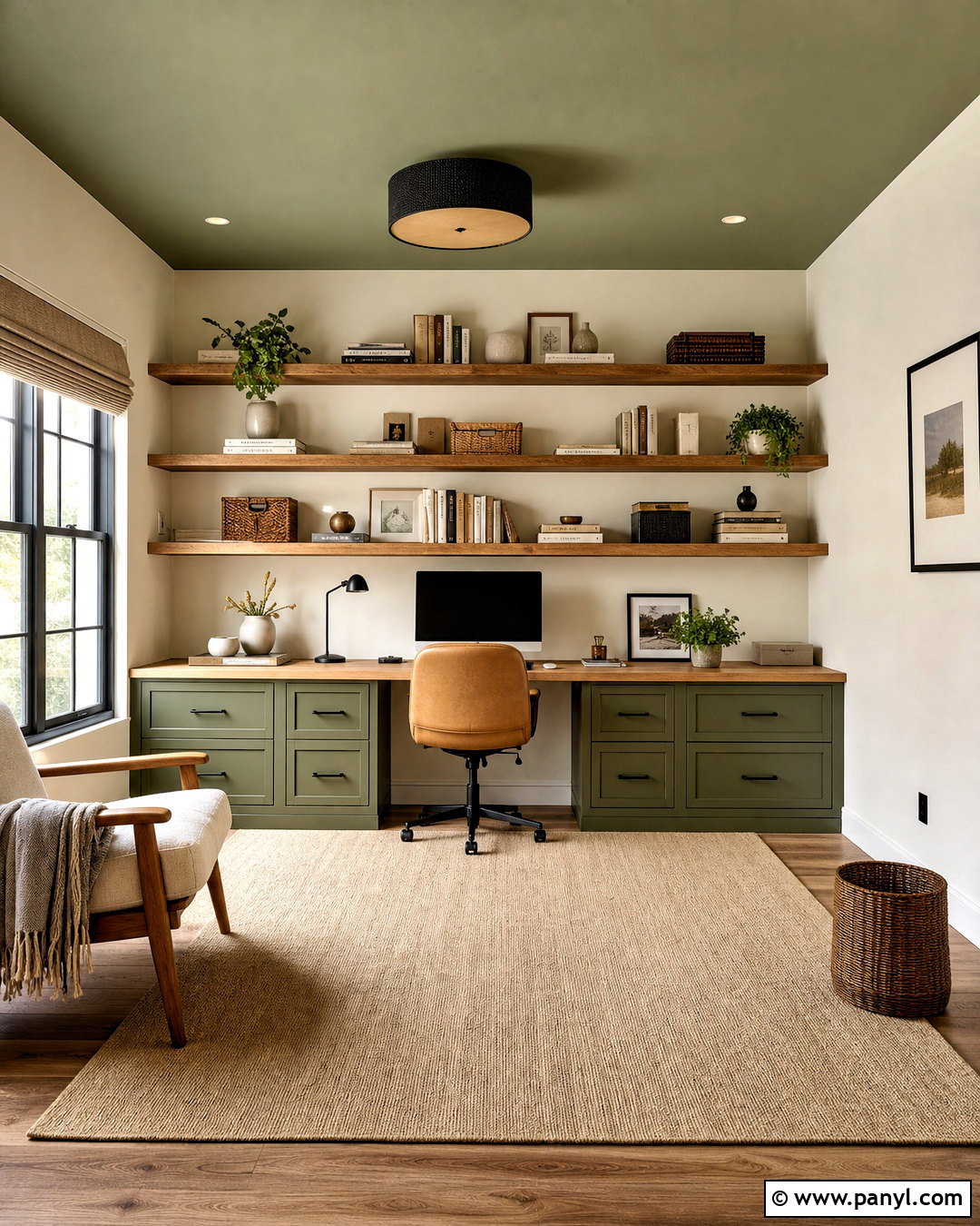 Sage Green Home Office Ceiling - 20 sage green ceiling ideas