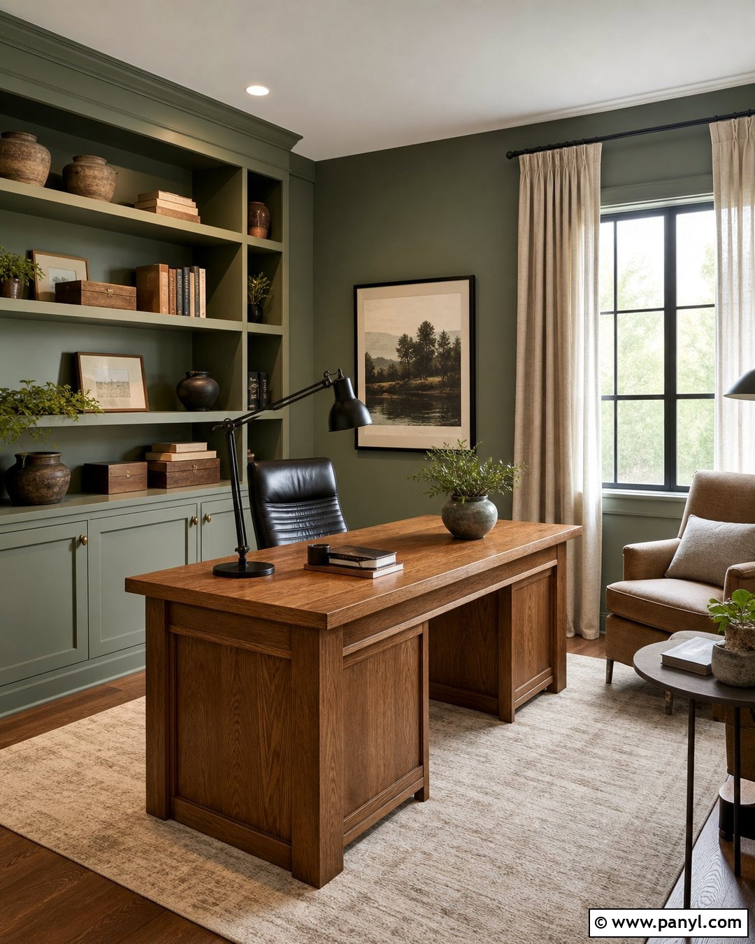 Sage Green Home Office - 50 sage green walls