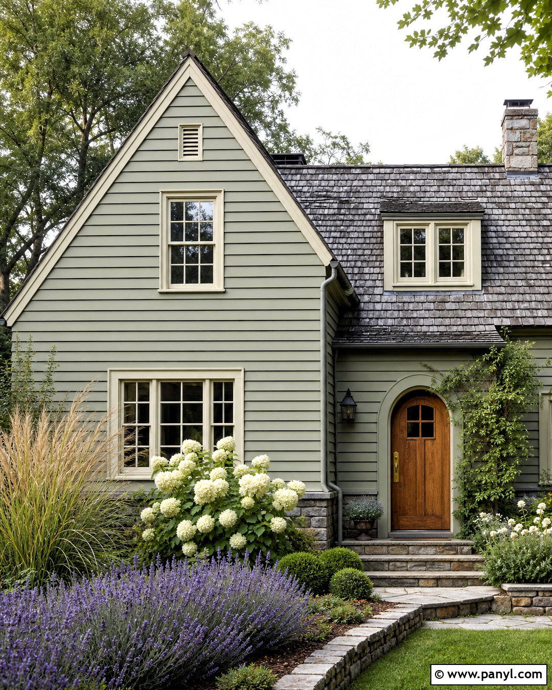 Sage Green House Color With Cream Trim - 20 house color ideas