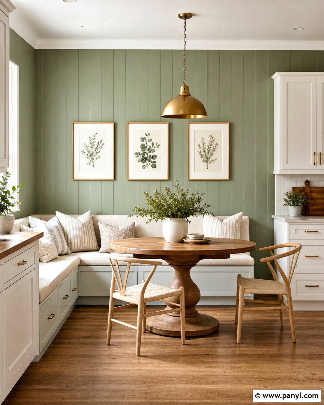 Sage Green Kitchen Breakfast Wall - 20 sage green feature wall ideas