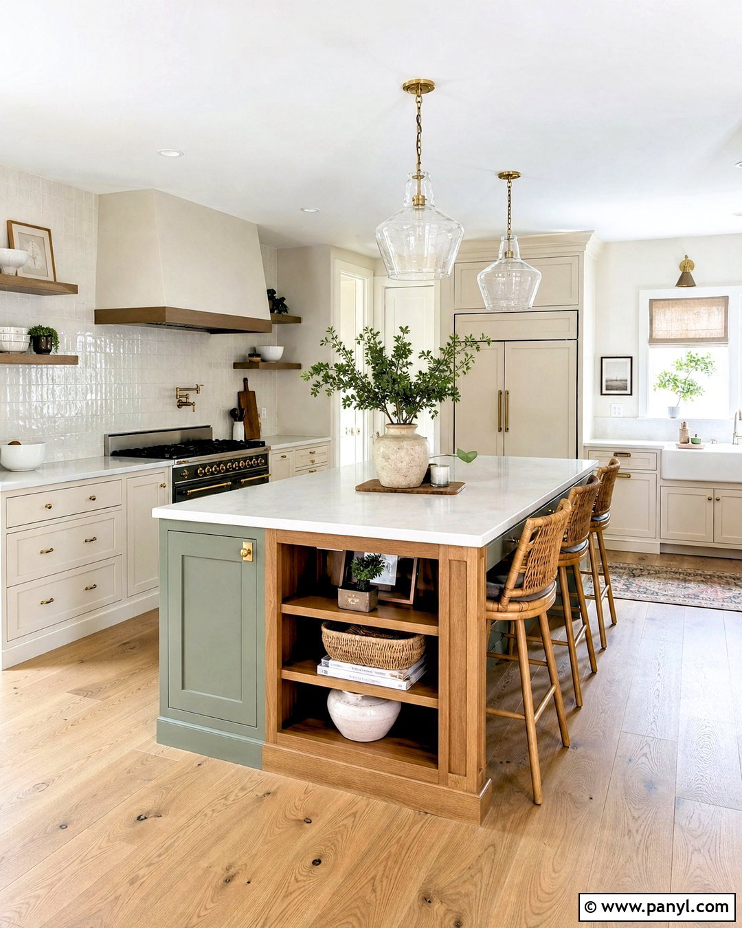 Sage Green Kitchen Island With White Cabinets - 20 sage green and white kitchen ideas