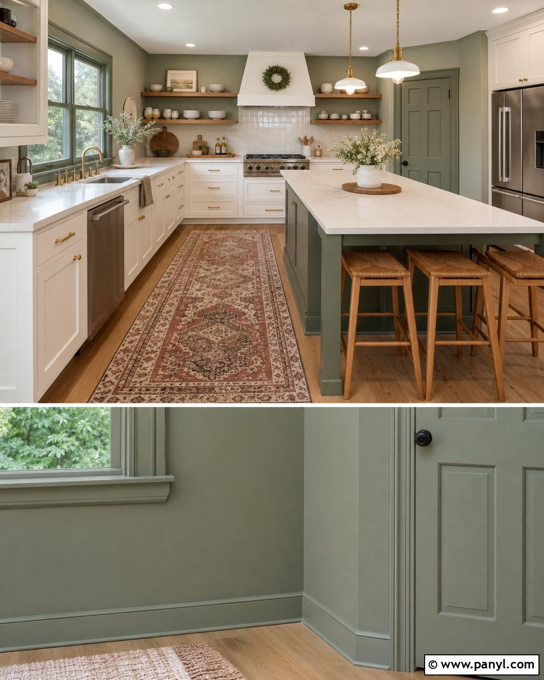Sage Green Kitchen Walls And Trim - 25 Same Color Trim And Walls