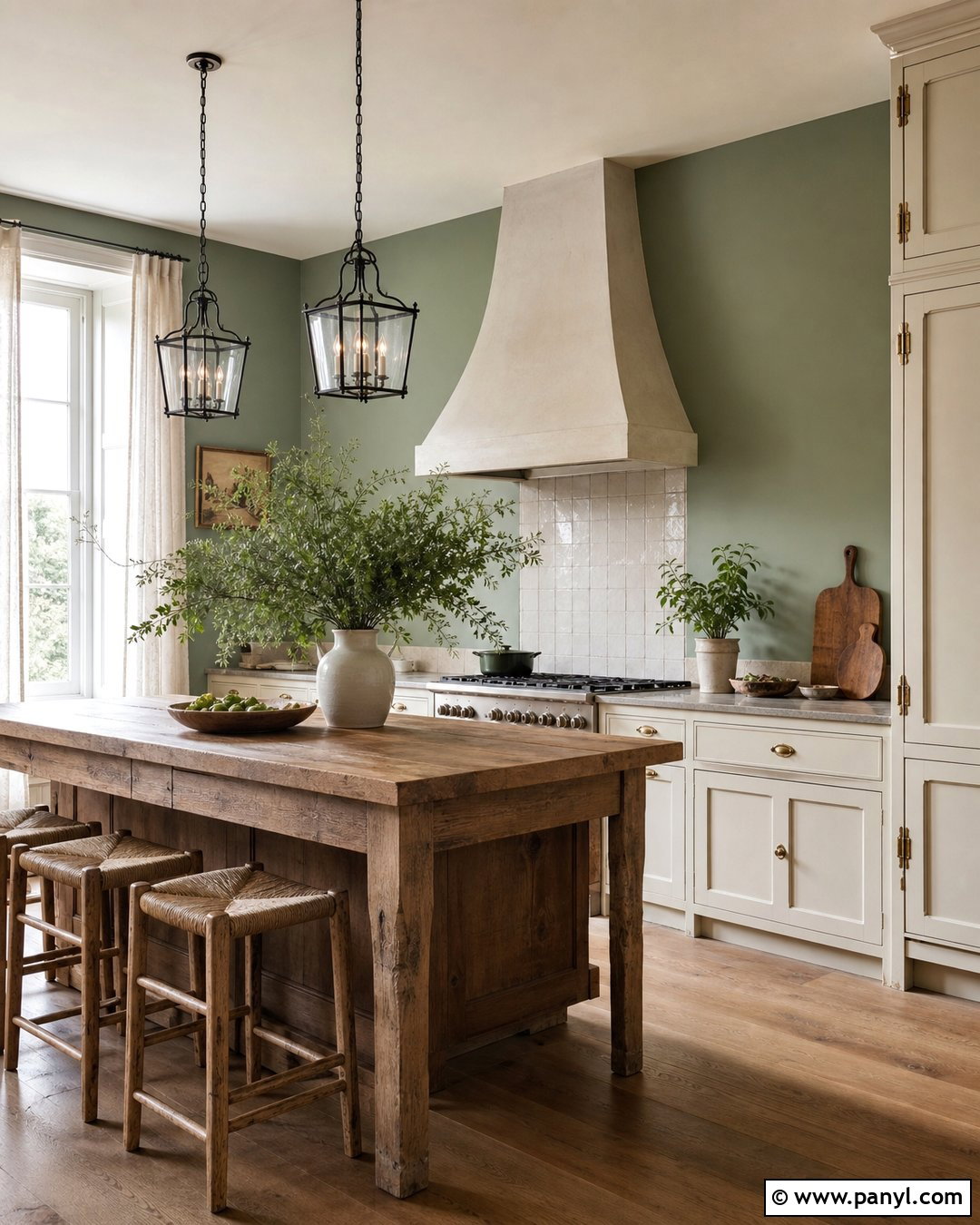 Sage Green Kitchen Walls In A French Country Kitchen - 45 sage green kitchen walls