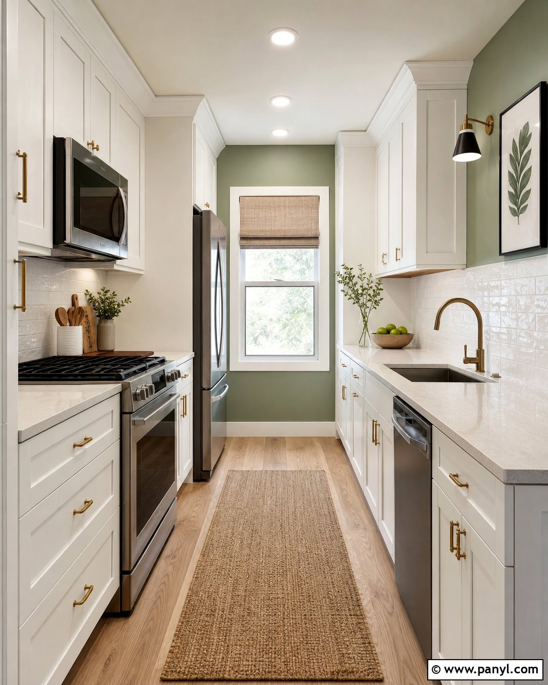 Sage Green Kitchen Walls In A Galley Kitchen - 45 sage green kitchen walls