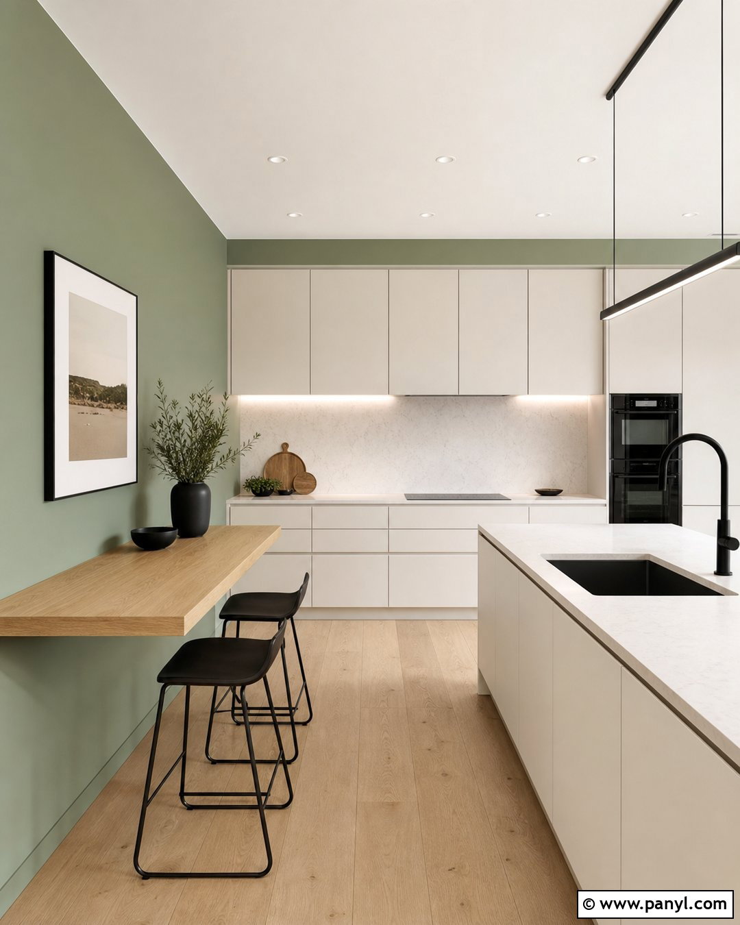 Sage Green Kitchen Walls In A Minimalist Kitchen - 45 sage green kitchen walls