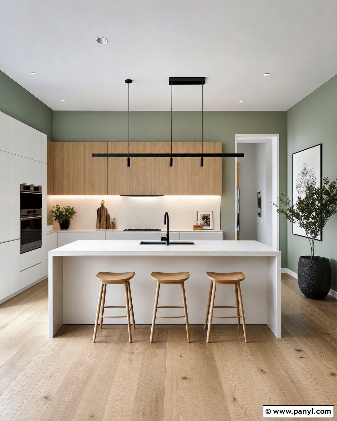 Sage Green Kitchen Walls In A Modern Kitchen - 45 sage green kitchen walls