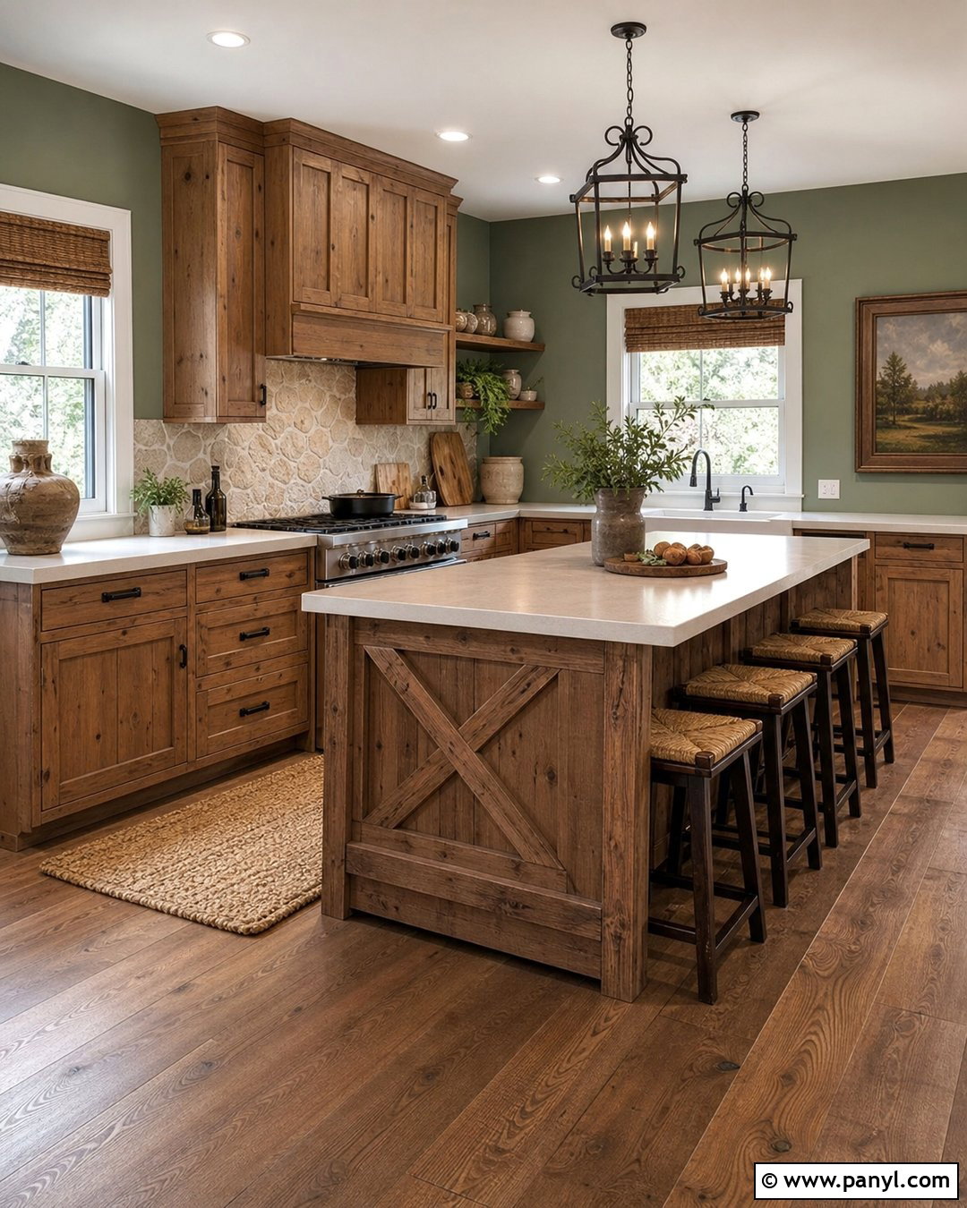 Sage Green Kitchen Walls In A Rustic Kitchen - 45 sage green kitchen walls
