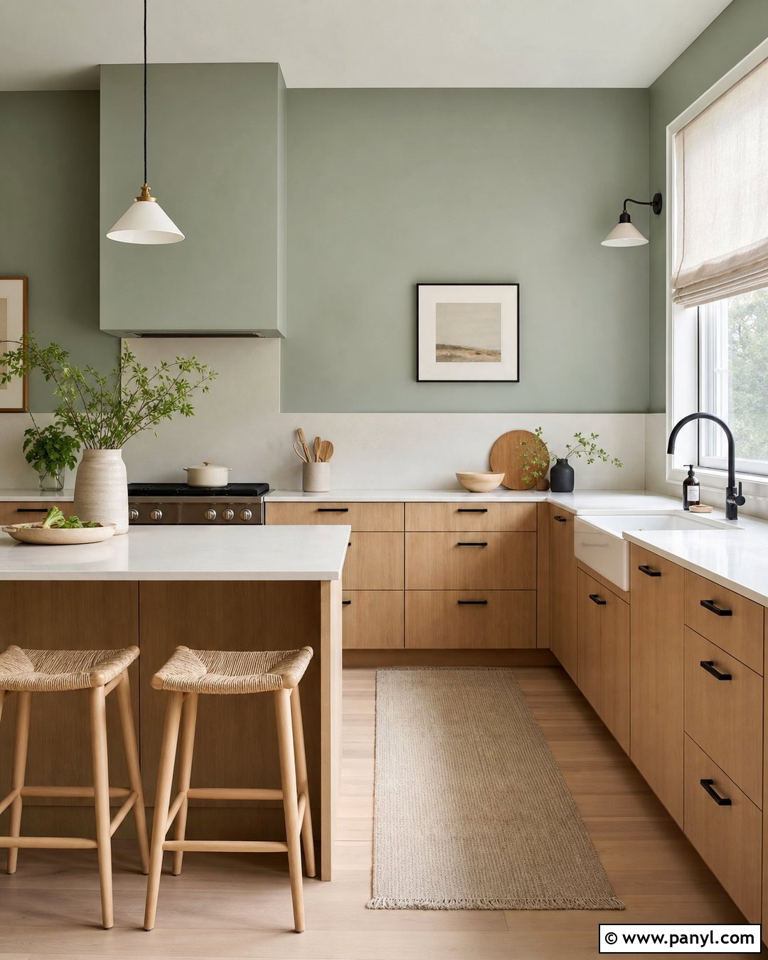 Sage Green Kitchen Walls In A Scandinavian Kitchen - 45 sage green kitchen walls
