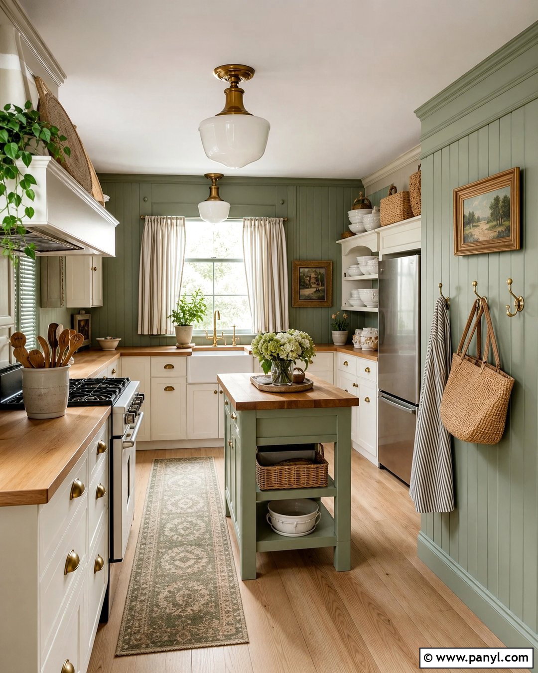 Sage Green Kitchen Walls With Beadboard - 45 sage green kitchen walls
