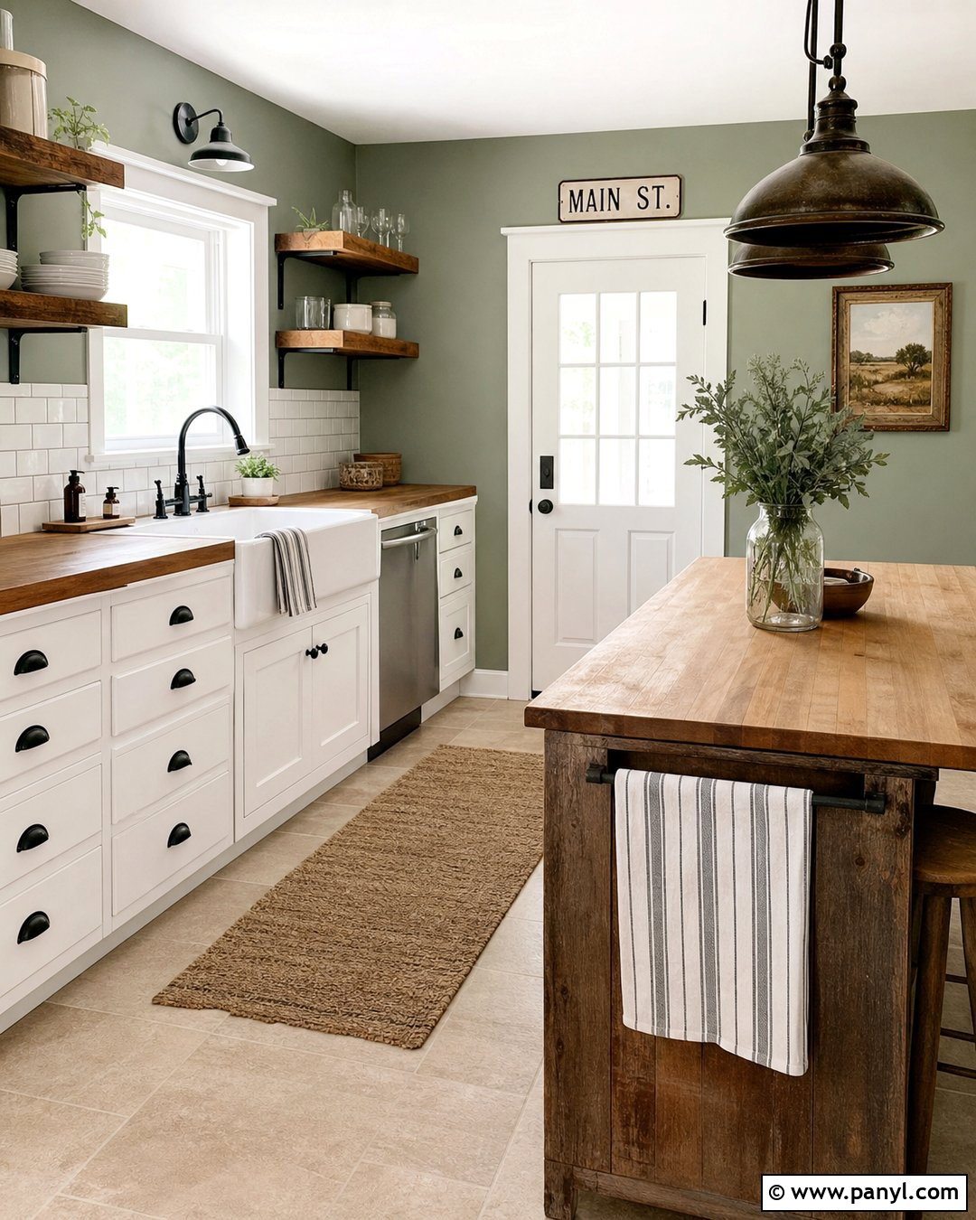 Sage Green Kitchen Walls With Butcher Block Counters - 45 sage green kitchen walls