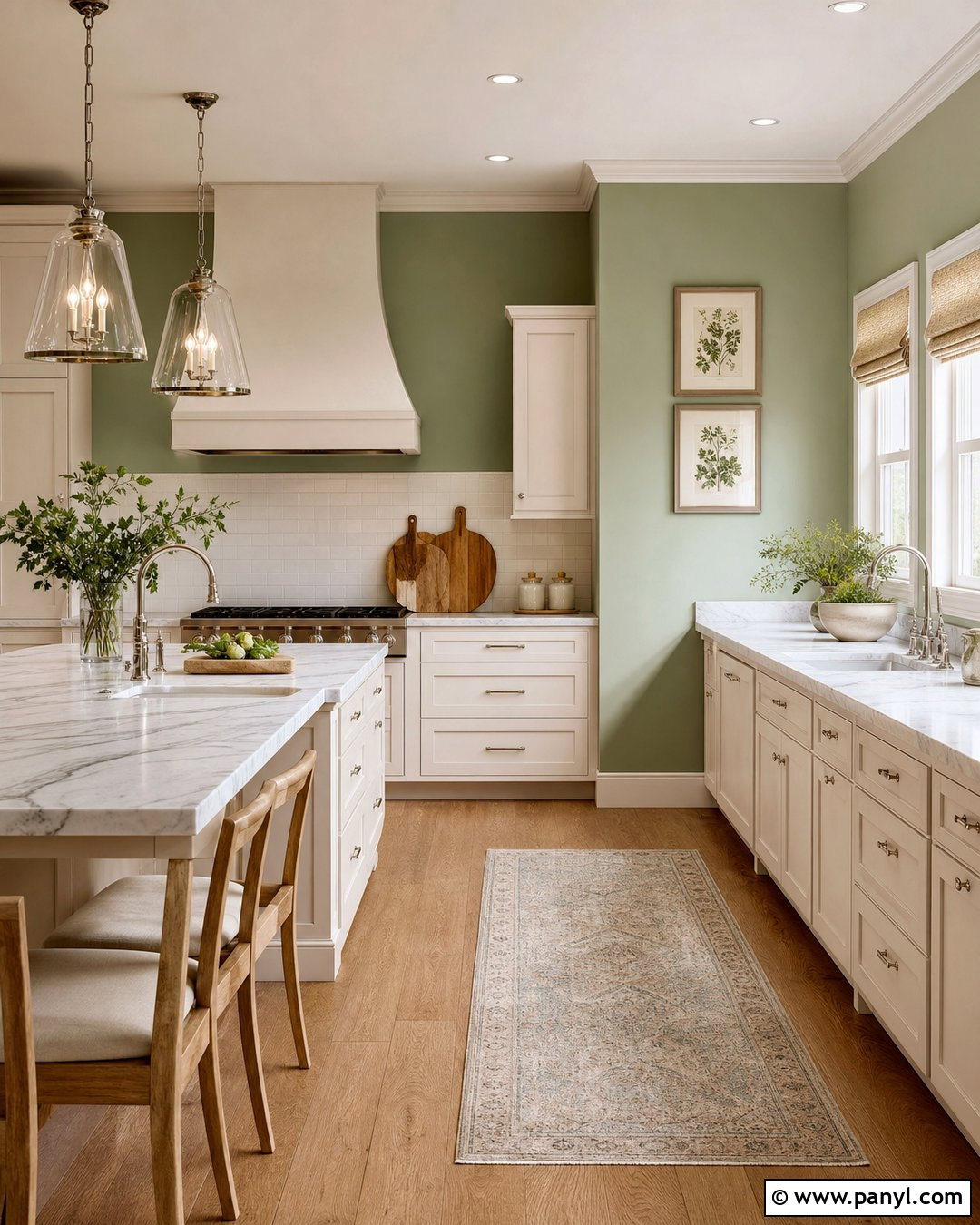 Sage Green Kitchen Walls With Marble Counters - 45 sage green kitchen walls