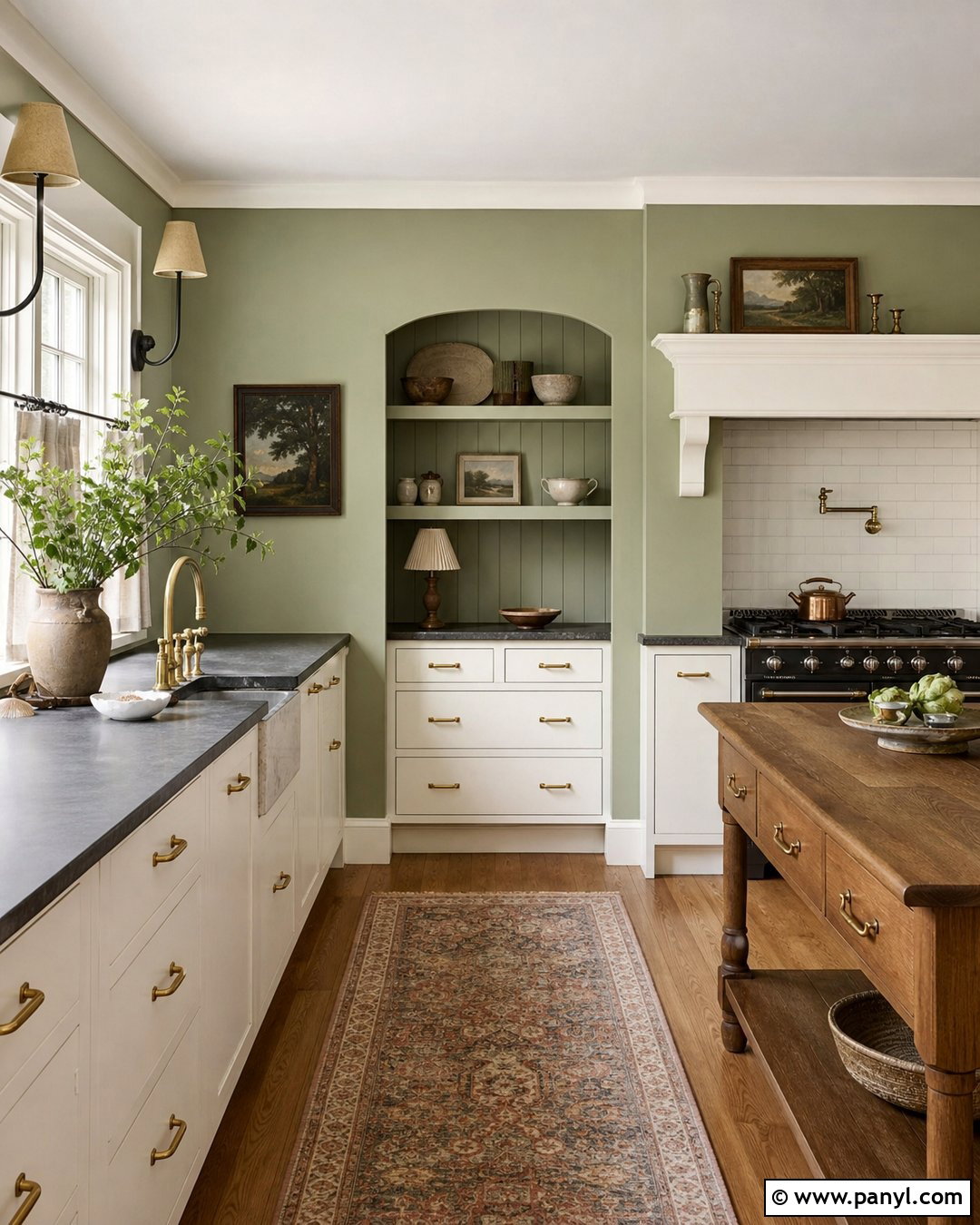 Sage Green Kitchen Walls With Soapstone Counters - 45 sage green kitchen walls