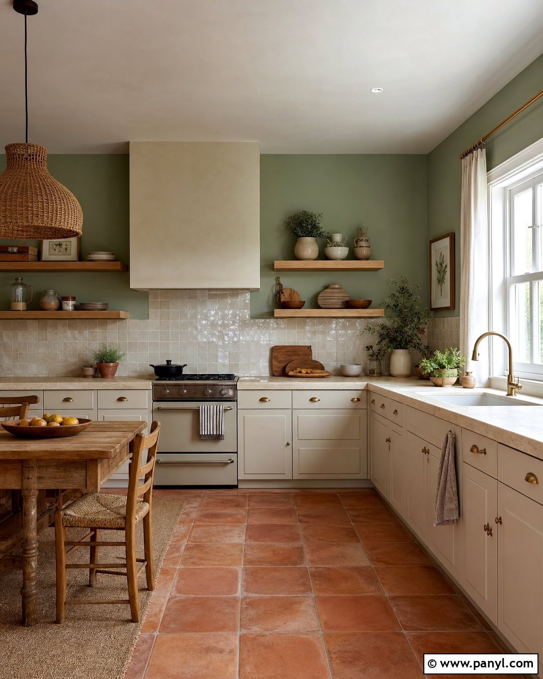 Sage Green Kitchen Walls With Terracotta Floors - 45 sage green kitchen walls