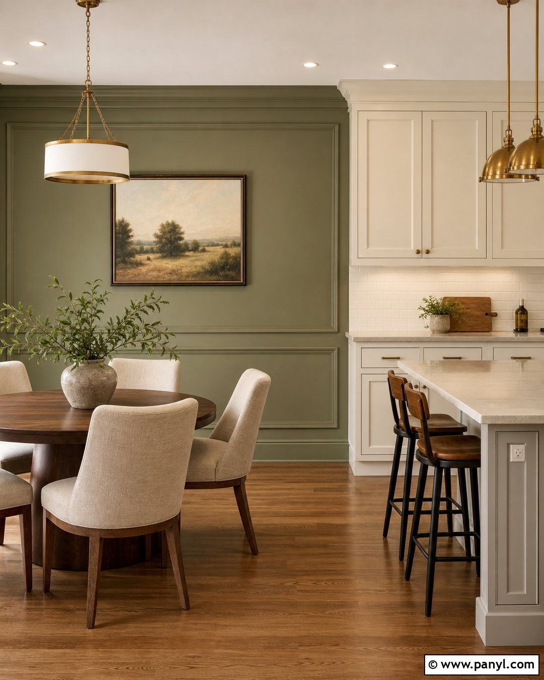 Sage Green Kitchen Walls With Wall Paneling - 45 sage green kitchen walls