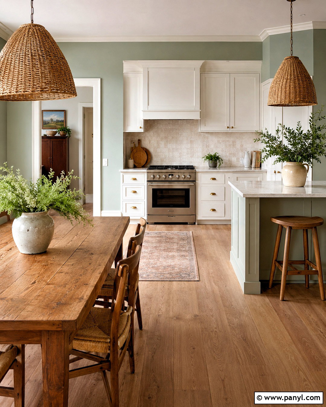 Sage Green Kitchen Walls With White Cabinets - 40 kitchen wall color ideas