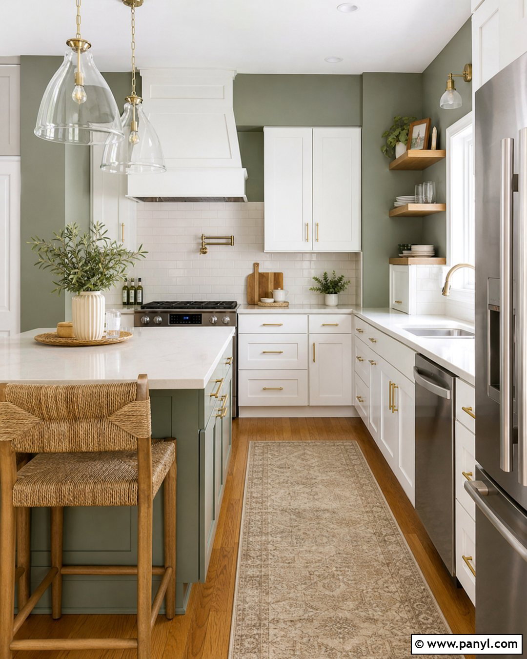 Sage Green Kitchen Walls With White Cabinets - 45 sage green kitchen walls