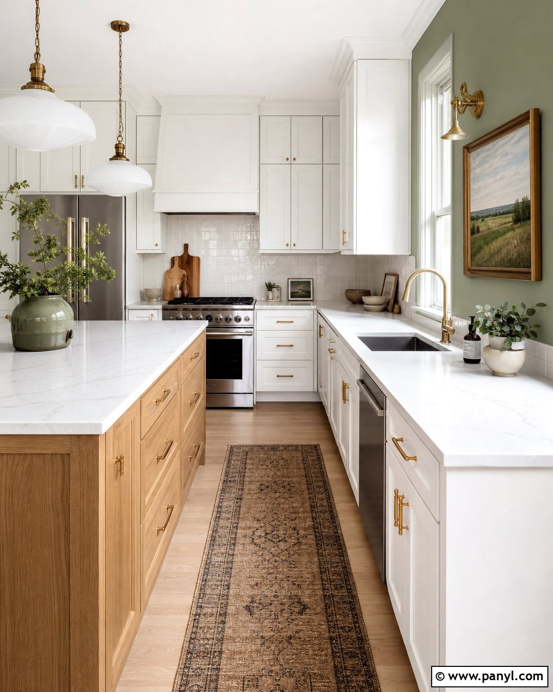 Sage Green Kitchen Walls With White Quartz - 45 sage green kitchen walls