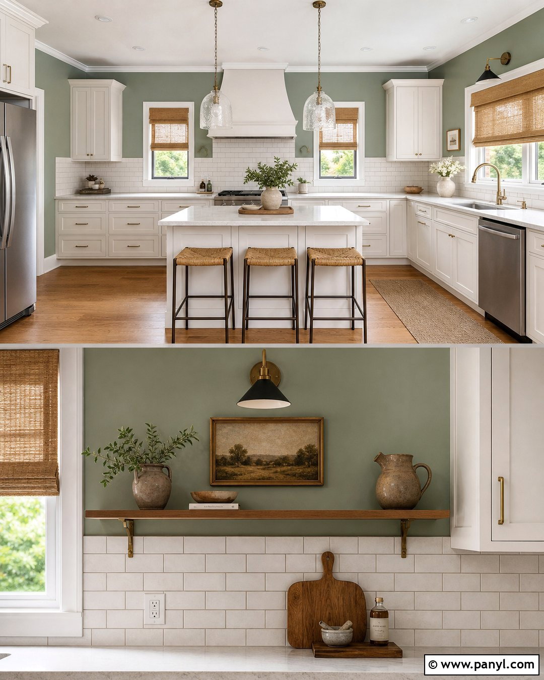 Sage Green Kitchen Walls With White Subway Tile - 45 sage green kitchen walls