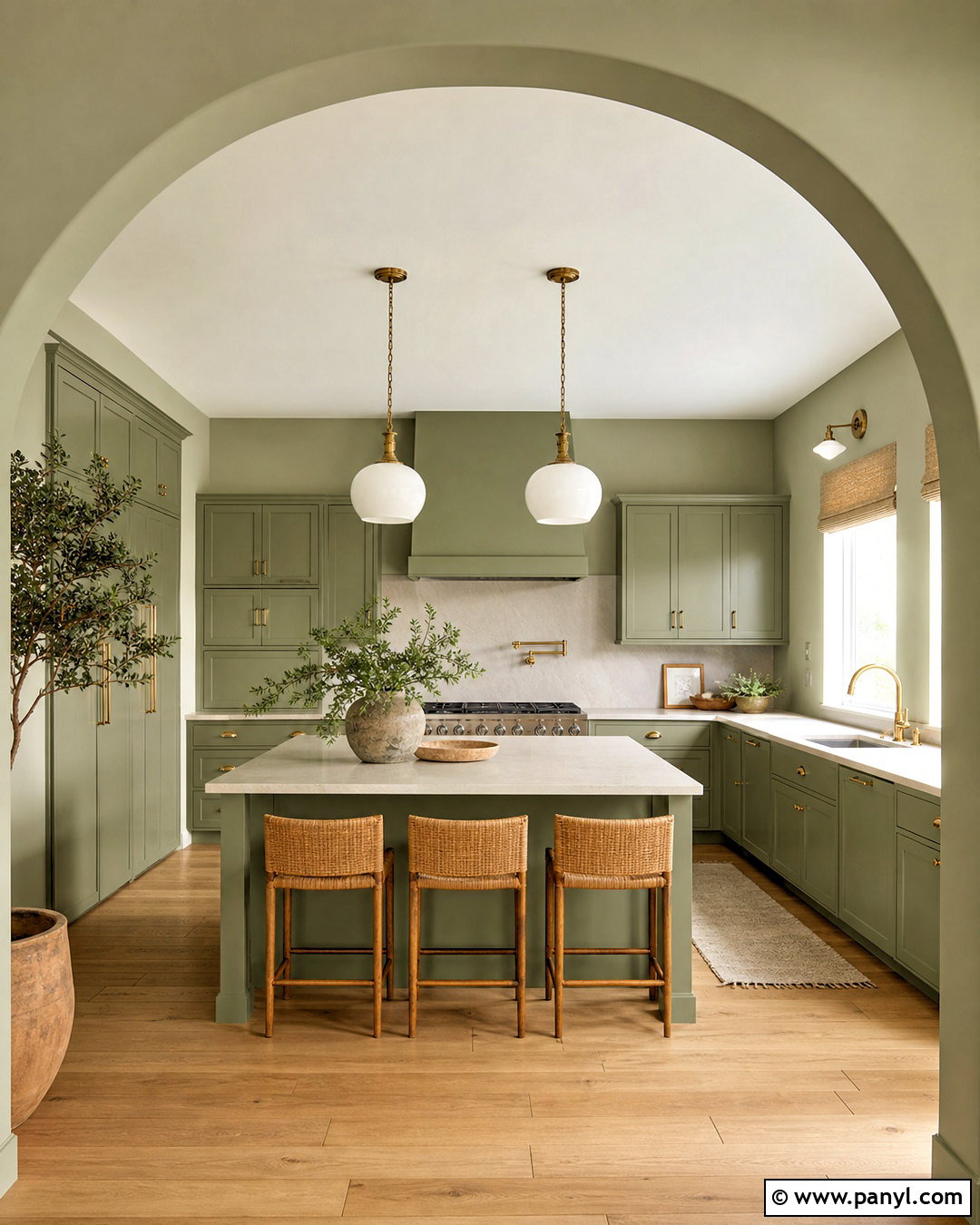 Sage Green Kitchen With Matching Walls - 20 sage green kitchen ideas