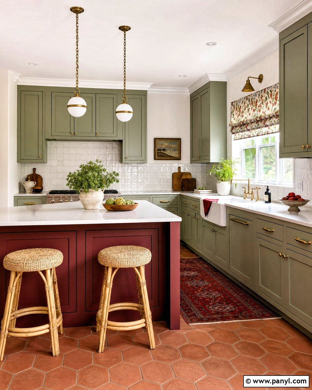 Sage Green Kitchen With Red Accents - 20 kitchen with red accents