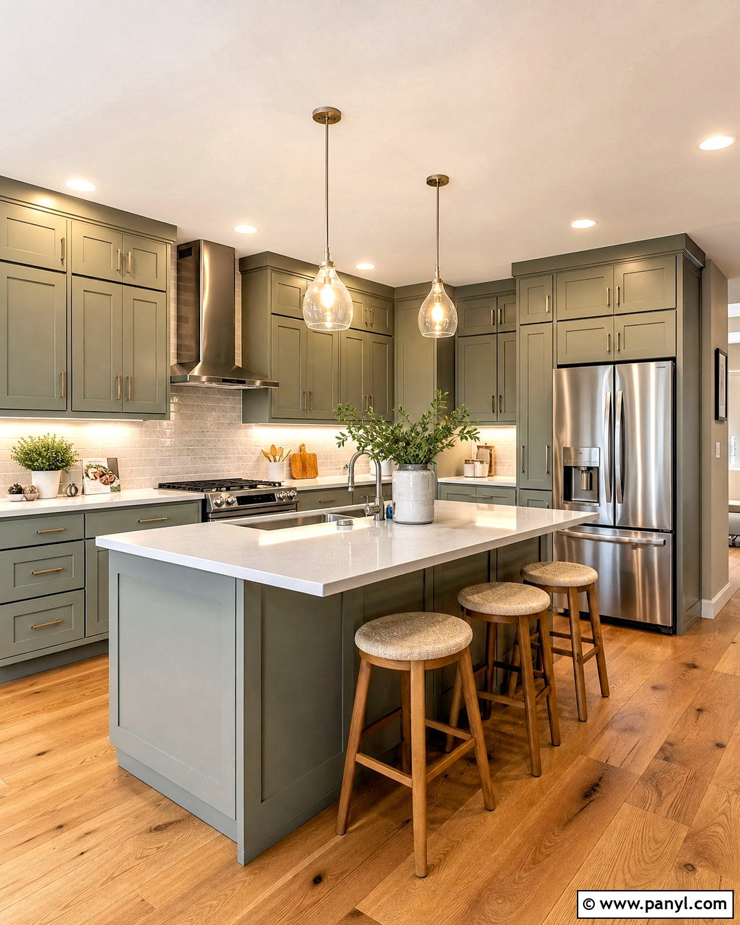 Sage Green Kitchen With Stainless Steel Appliances - 20 sage green kitchen ideas