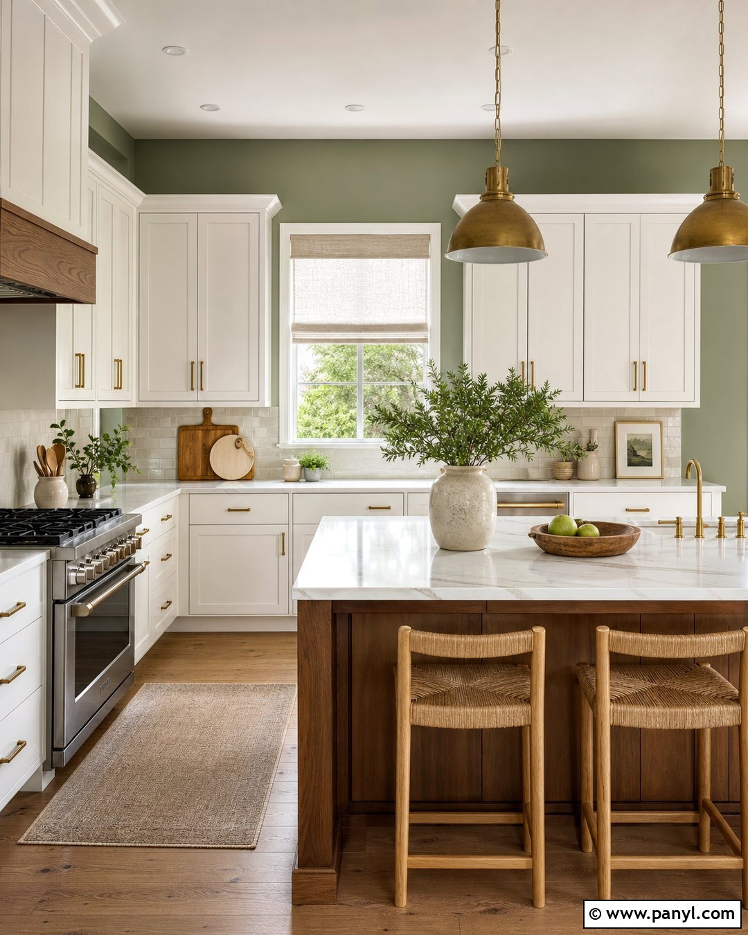 Sage Green Kitchen With White Cabinets - 50 sage green walls