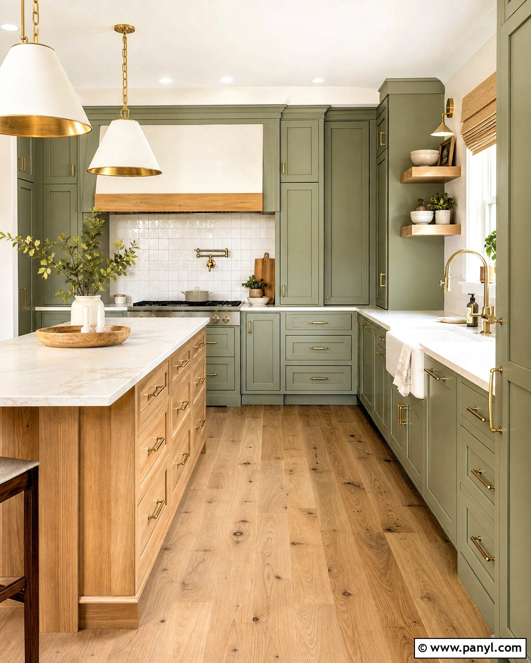 Sage Green Kitchen With White Oak Accents - 20 sage green and white kitchen ideas