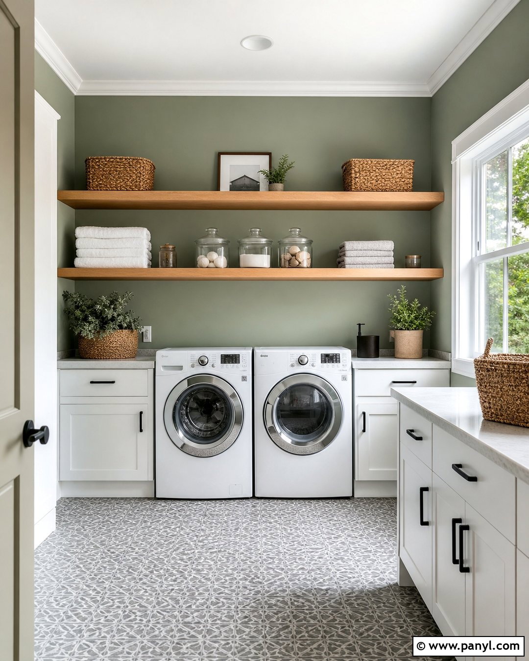 Sage Green Laundry Room Accent Wall - 30 Accent Wall Green Ideas