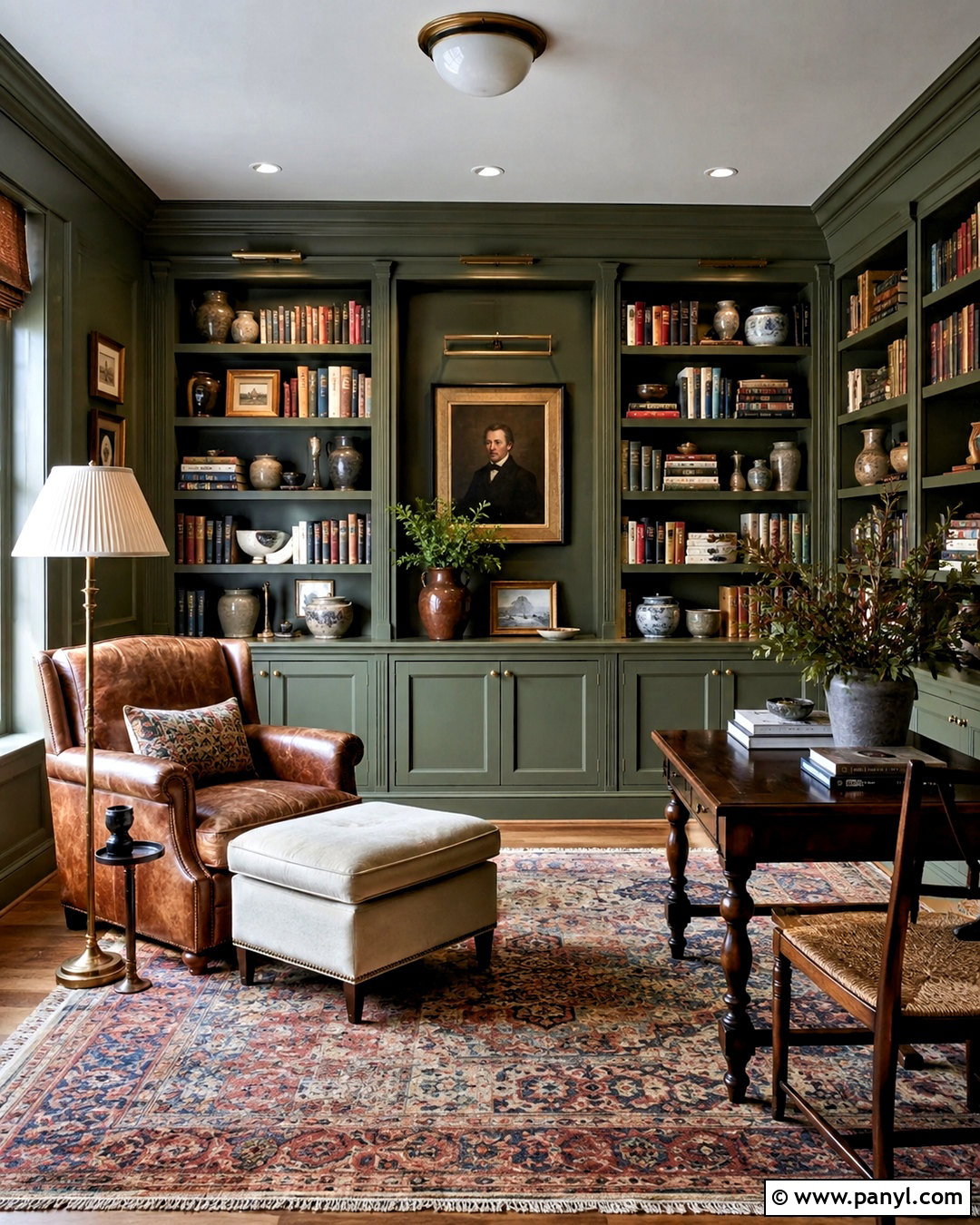 Sage Green Library Accent Wall - 40 Sage Green Accent Wall Ideas