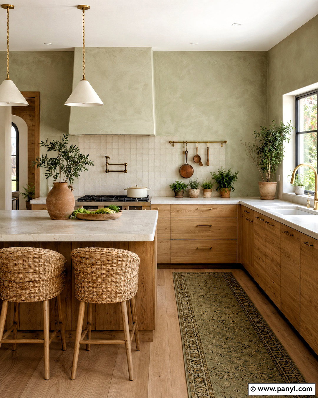 Sage Green Lime Plaster Kitchen - 20 lime plaster walls