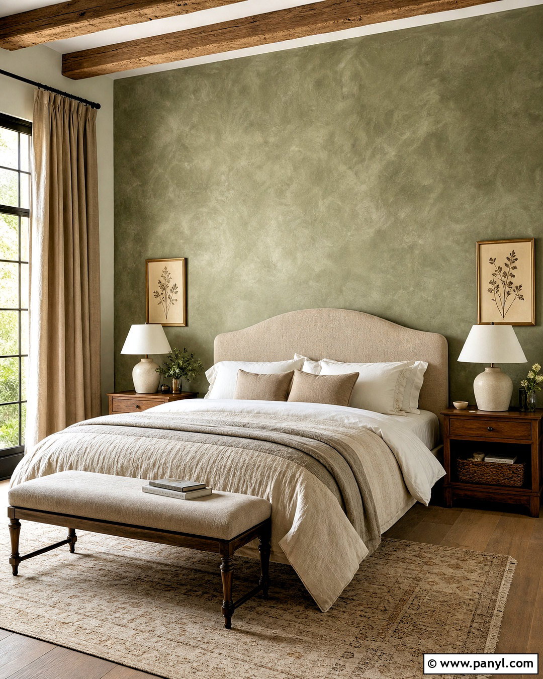 Sage Green Limewash Accent Wall - 20 sage green accent wall bedroom ideas