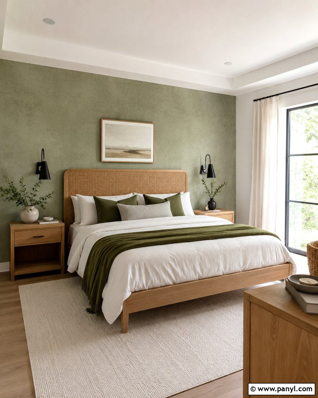Sage Green Limewash Accent Wall - 20 Limewash Paint Accent Wall Ideas