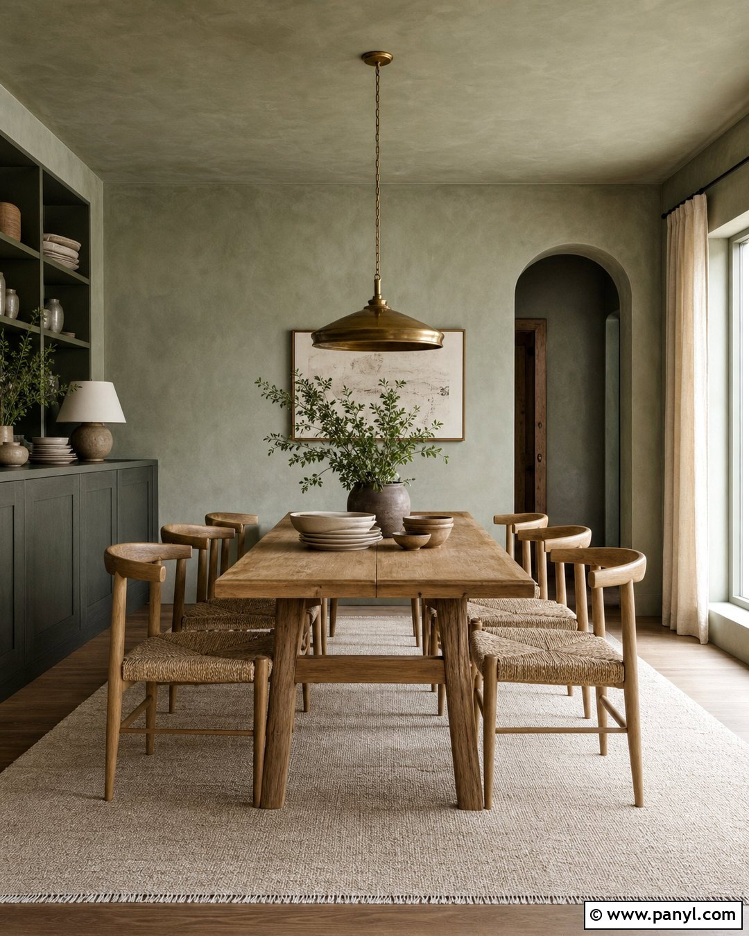 Sage Green Limewash Dining Room - 25 Limewash Walls And Ceiling Ideas