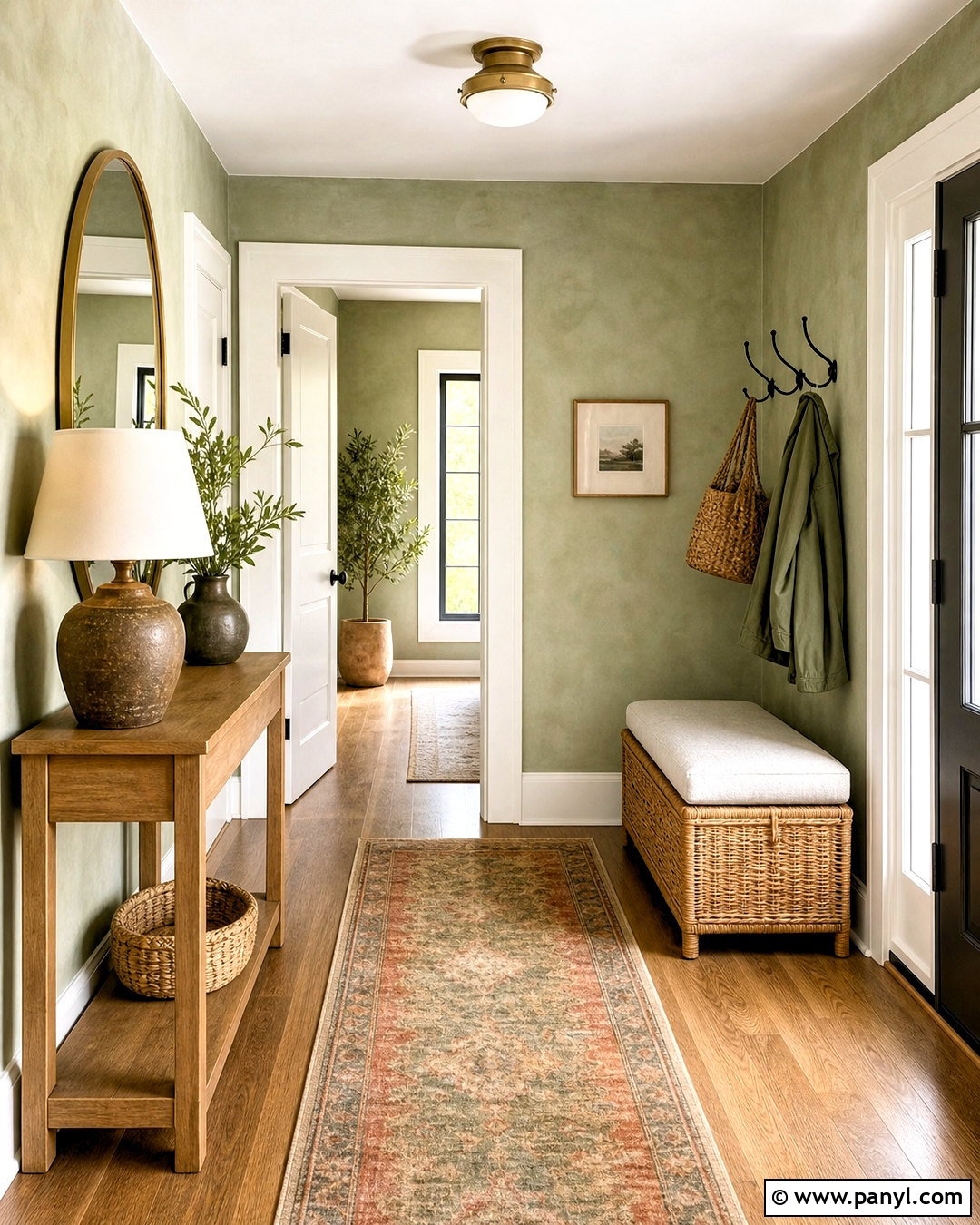 Sage Green Limewash Entryway - 20 sage green lime wash wall ideas