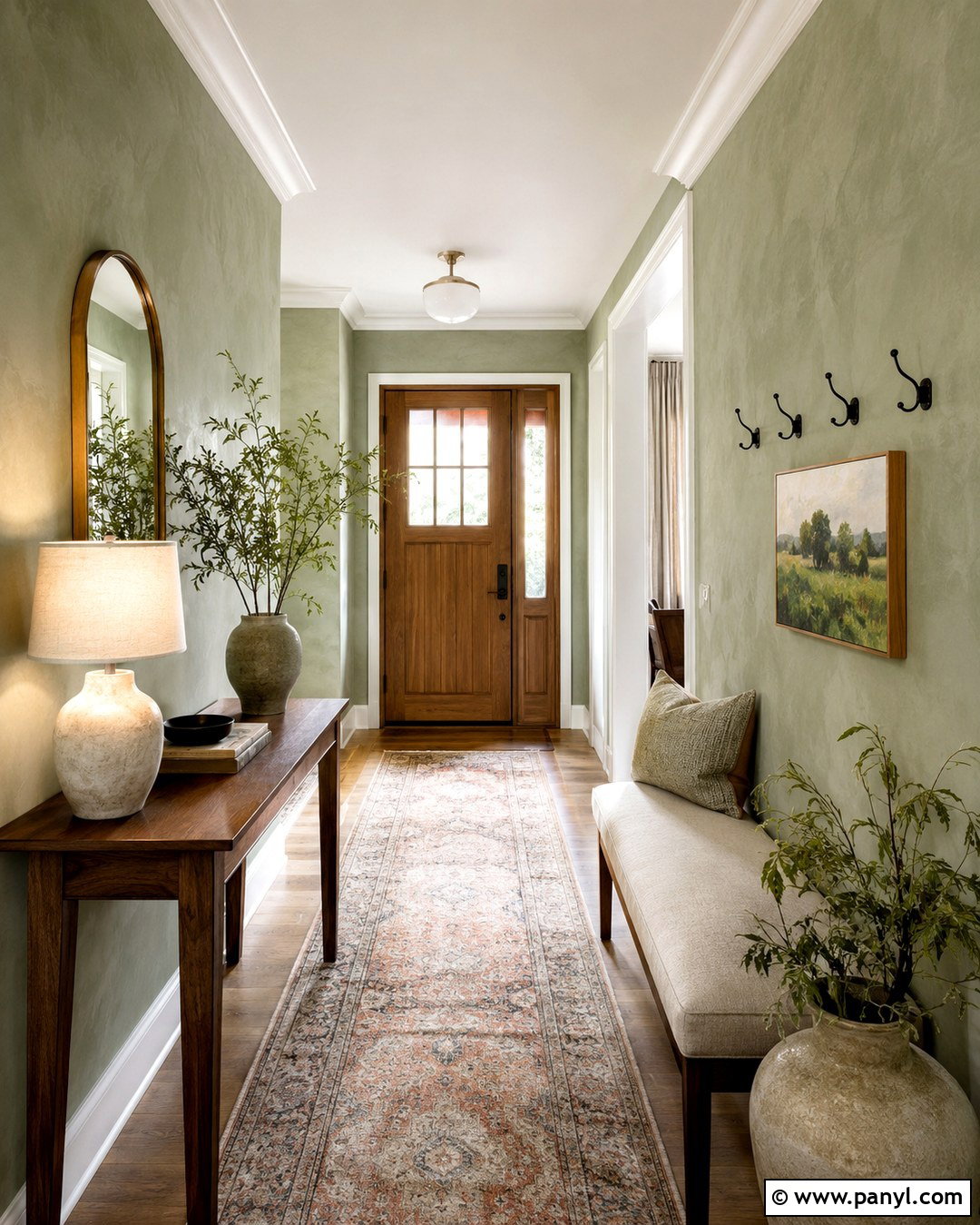 Sage Green Limewash Entryway - 20 Limewash Walls Sage Green Ideas