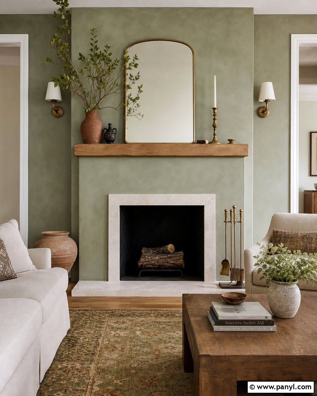 Sage Green Limewash Fireplace - 20 Limewash Paint Fireplace Wall Ideas